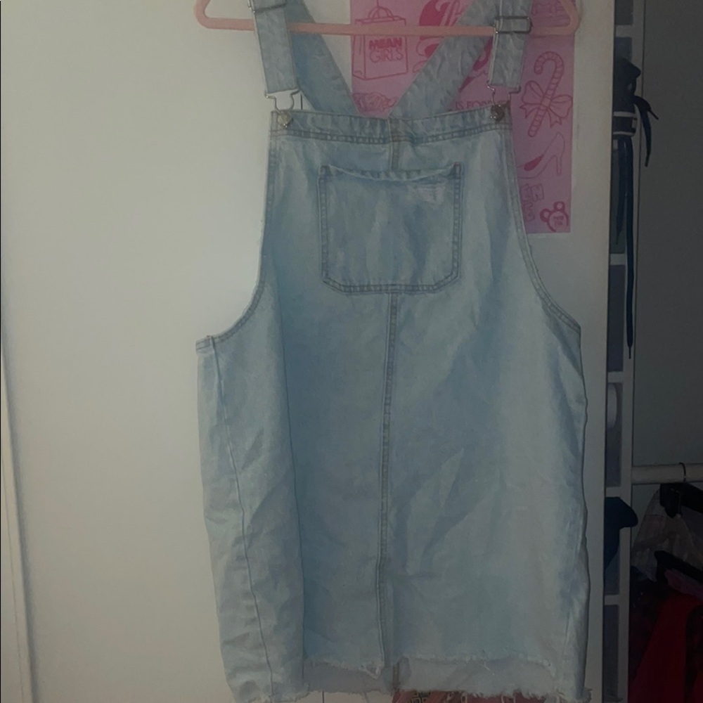 Light Blue Denim Overall Dress